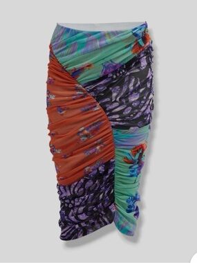 Fuzzi Colorblock Floral Tube Skirt XL